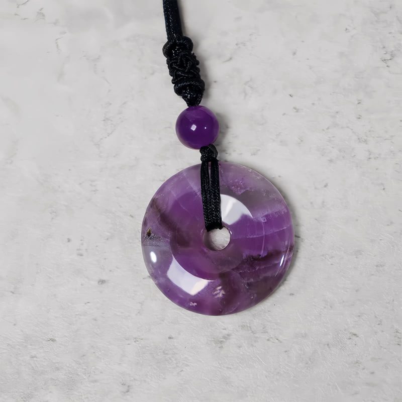 Colar Pingente de Cristal Curativo Moeda da Sorte Lucky Coin Healing Crystal Necklace Pendant