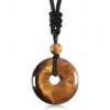 Colar Pingente de Cristal Curativo Moeda da Sorte Lucky Coin Healing Crystal Necklace Pendant
