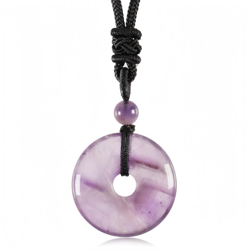 Colar Pingente de Cristal Curativo Moeda da Sorte Lucky Coin Healing Crystal Necklace Pendant