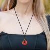 Colar Pingente de Cristal Curativo Moeda da Sorte Lucky Coin Healing Crystal Necklace Pendant