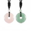 Colar Pingente de Cristal Curativo Moeda da Sorte Lucky Coin Healing Crystal Necklace Pendant