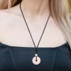 Colar Pingente de Cristal Curativo Moeda da Sorte Lucky Coin Healing Crystal Necklace Pendant