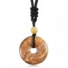Colar Pingente de Cristal Curativo Moeda da Sorte Lucky Coin Healing Crystal Necklace Pendant