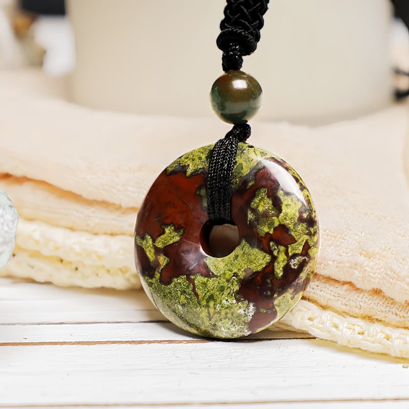 Colar Pingente de Cristal Curativo Moeda da Sorte Lucky Coin Healing Crystal Necklace Pendant
