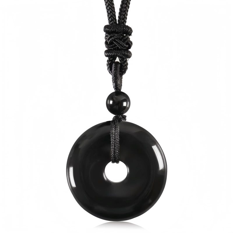 Colar Pingente de Cristal Curativo Moeda da Sorte Lucky Coin Healing Crystal Necklace Pendant