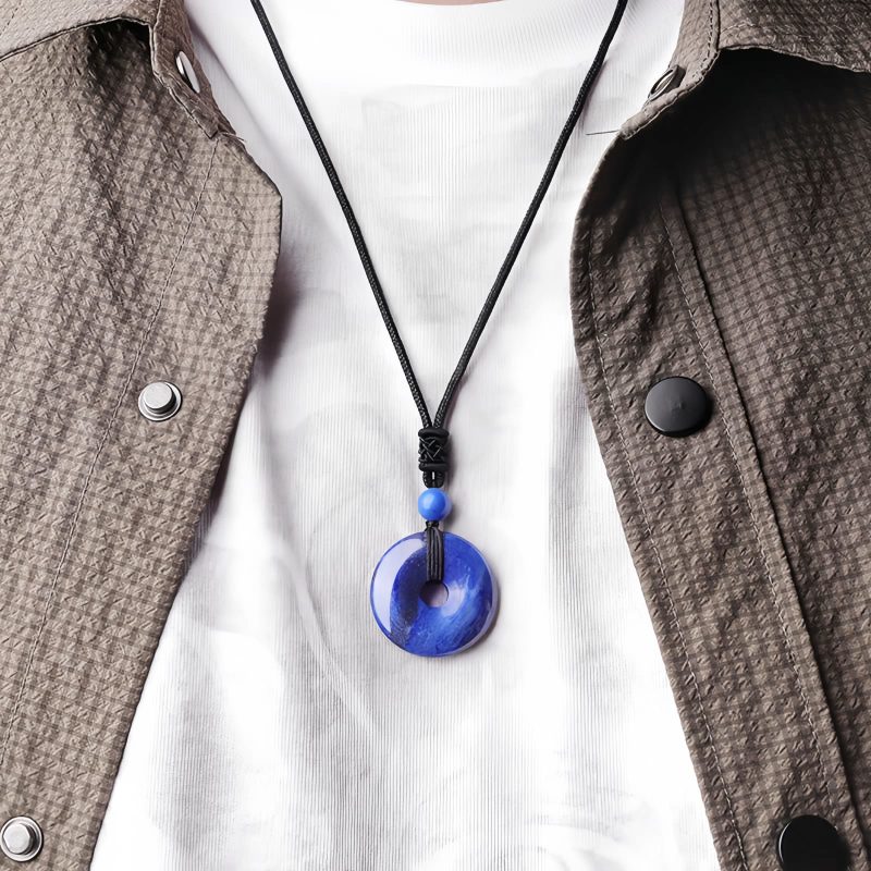 Colar Pingente de Cristal Curativo Moeda da Sorte Lucky Coin Healing Crystal Necklace Pendant