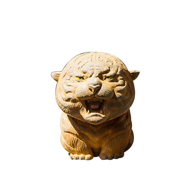 Miniatura de Tigre Rugiente de Hierro Oxidado Rust Iron Mini Roaring Tiger Statue