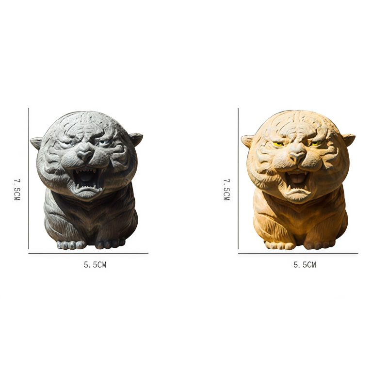Miniatura de Tigre Rugiente de Hierro Oxidado Rust Iron Mini Roaring Tiger Statue