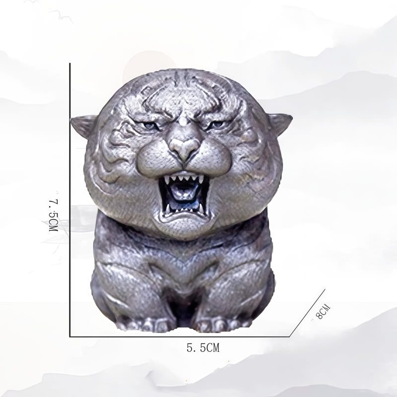 Miniatura de Tigre Rugiente de Hierro Oxidado Rust Iron Mini Roaring Tiger Statue