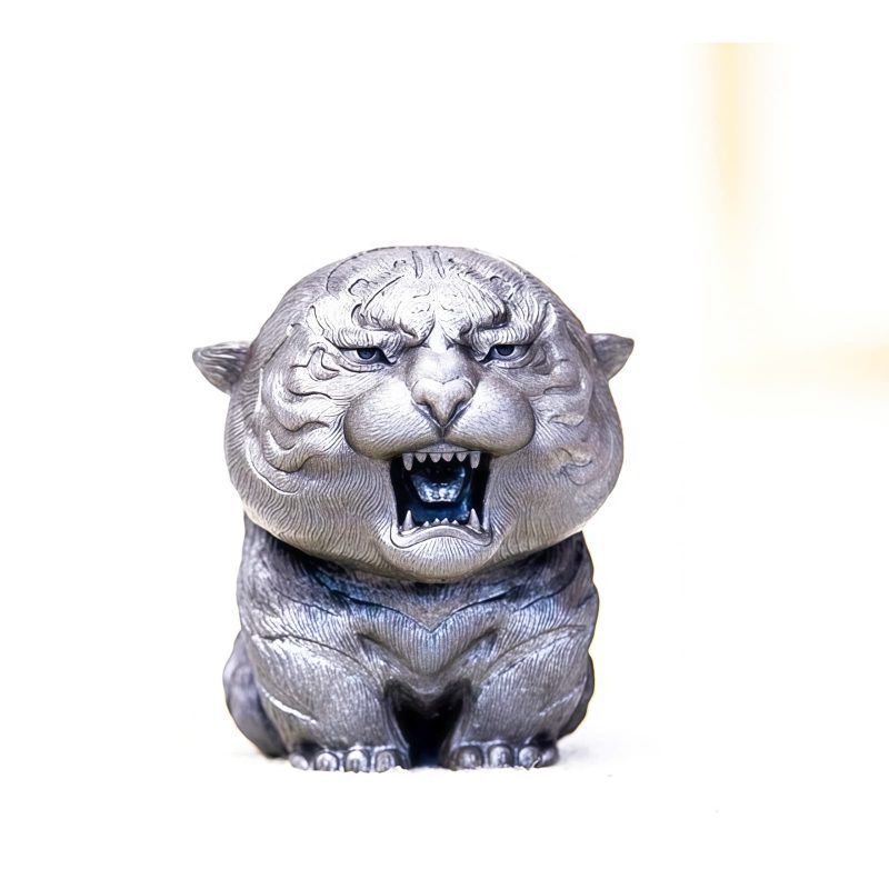 Miniatura de Tigre Rugiente de Hierro Oxidado Rust Iron Mini Roaring Tiger Statue