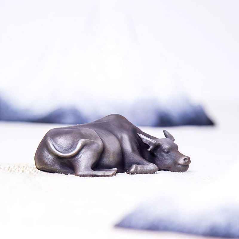 Estatua de Búfalo Toro de Polvo de Hierro Rústico Rustic Iron Powder Buffalo Bull Statue