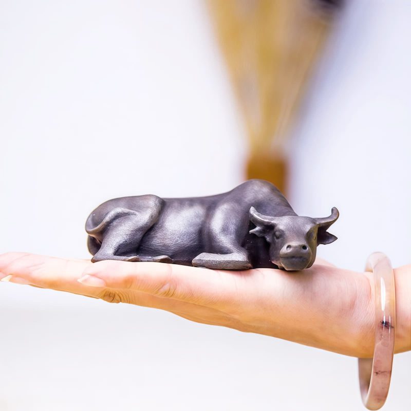 Estatua de Búfalo Toro de Polvo de Hierro Rústico Rustic Iron Powder Buffalo Bull Statue