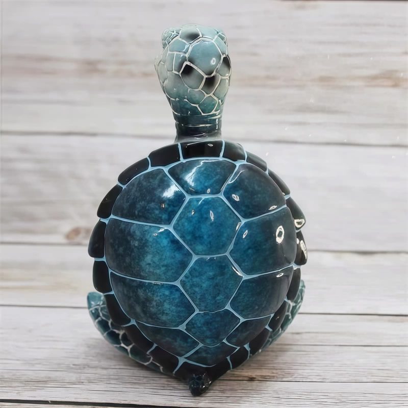 Estatua de Tortuga Meditativa de Resina Tibetana Tibetan Resin Meditating Turtle Statue