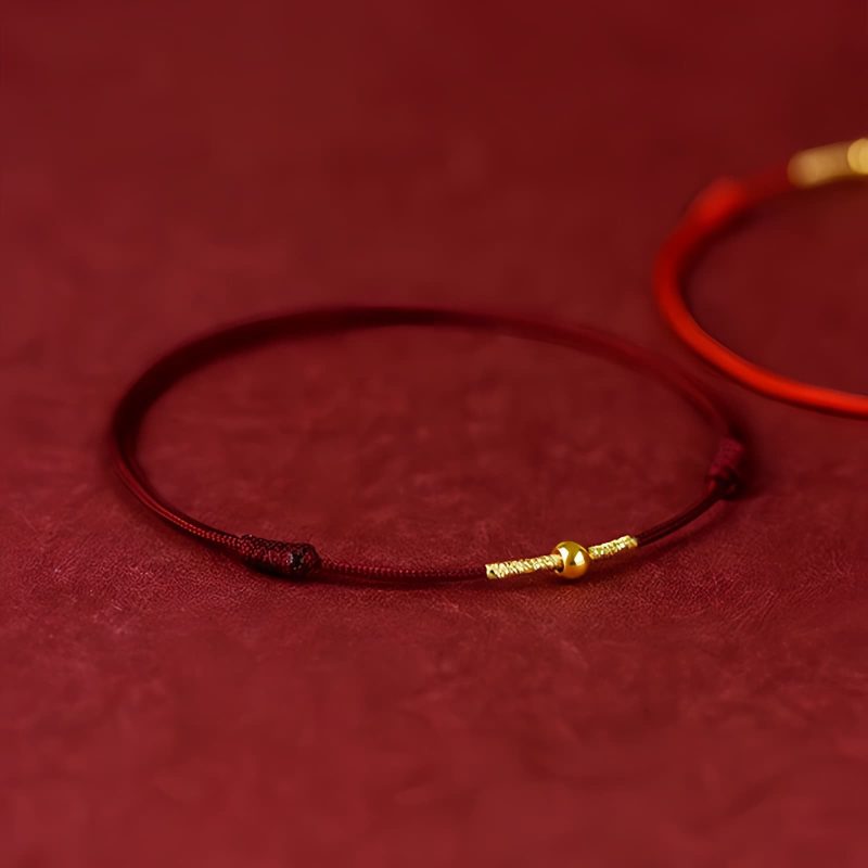 سوار يد من الفضة عيار 925 مع حبات ذهبية للحماية 925 Silver Golden Bead Protection Bracelet