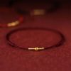 سوار يد من الفضة عيار 925 مع حبات ذهبية للحماية 925 Silver Golden Bead Protection Bracelet