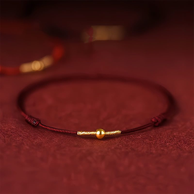 سوار يد من الفضة عيار 925 مع حبات ذهبية للحماية 925 Silver Golden Bead Protection Bracelet