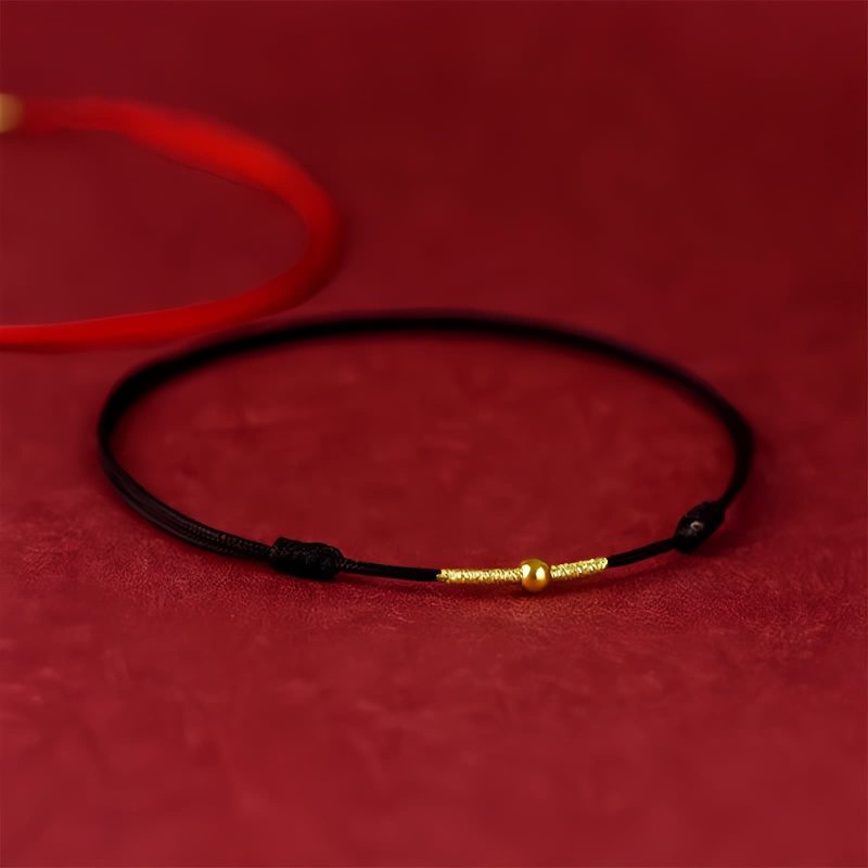 سوار يد من الفضة عيار 925 مع حبات ذهبية للحماية 925 Silver Golden Bead Protection Bracelet