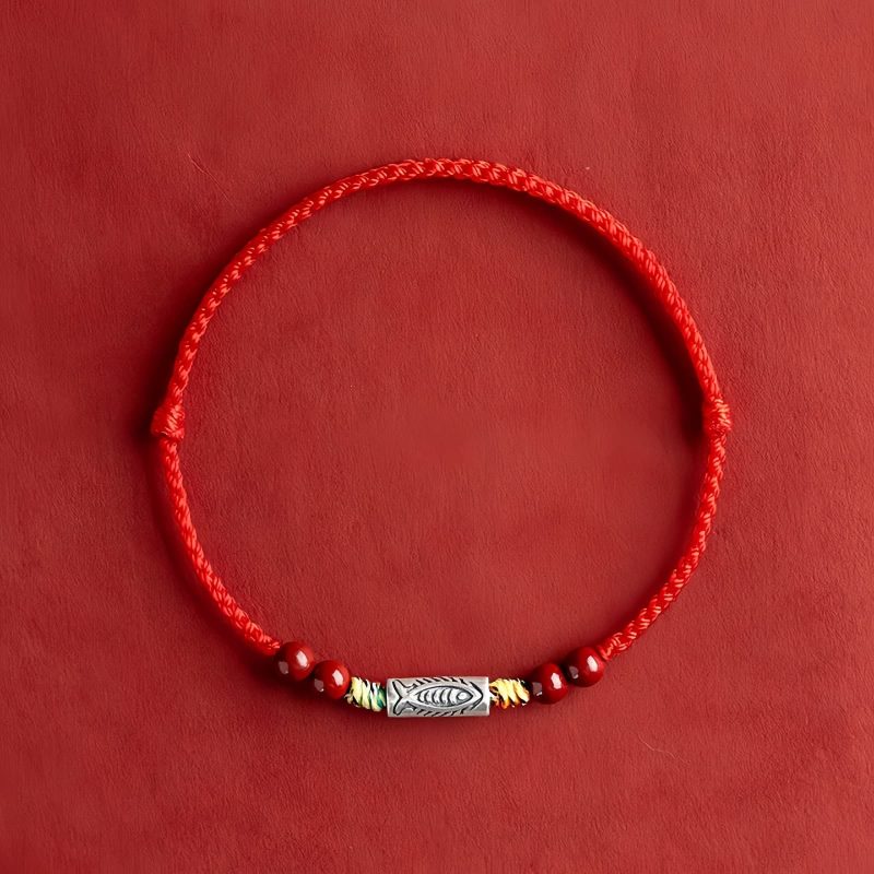 أسورة سمكة الكوي من الفضة عيار 925 لتحقيق الثراء 925 Silver Koi Fish Wealth Anklet