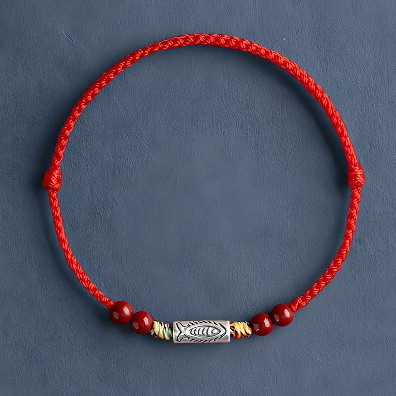 أسورة سمكة الكوي من الفضة عيار 925 لتحقيق الثراء 925 Silver Koi Fish Wealth Anklet