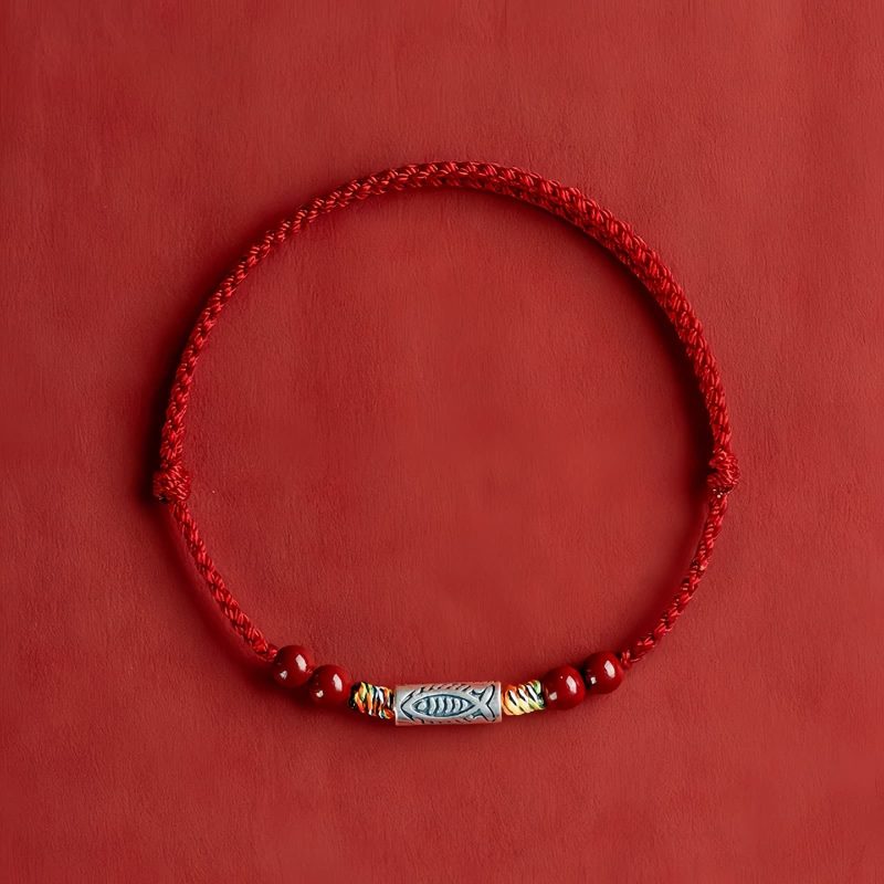أسورة سمكة الكوي من الفضة عيار 925 لتحقيق الثراء 925 Silver Koi Fish Wealth Anklet