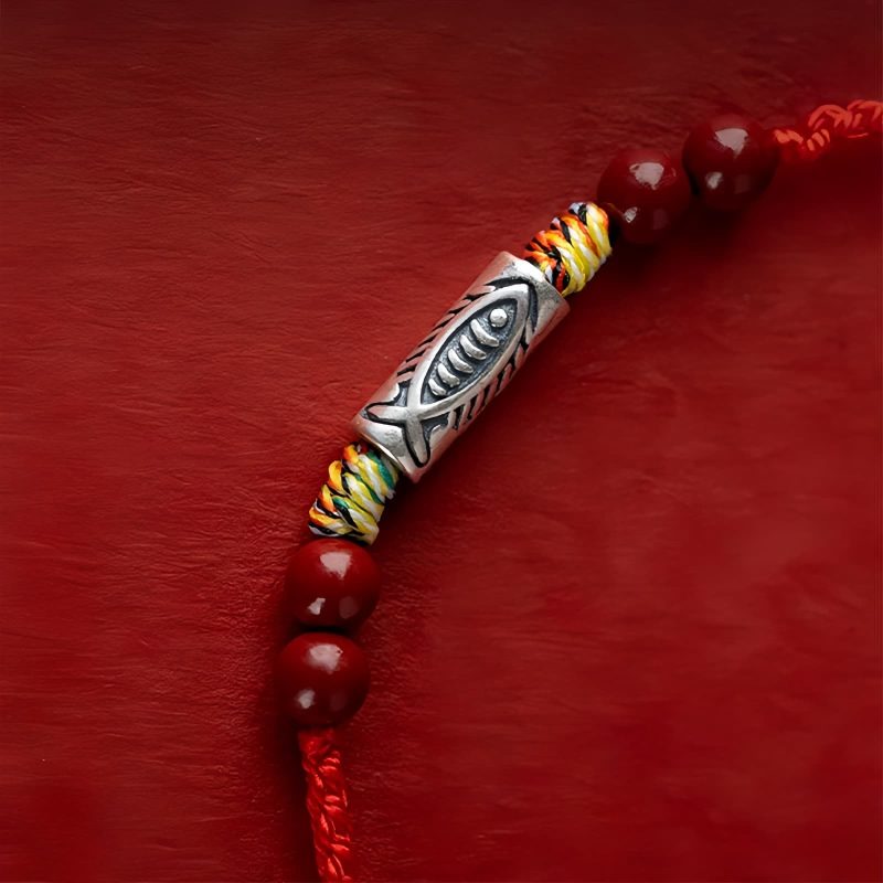 أسورة سمكة الكوي من الفضة عيار 925 لتحقيق الثراء 925 Silver Koi Fish Wealth Anklet