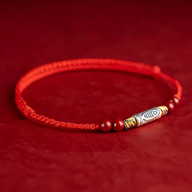 أسورة سمكة الكوي من الفضة عيار 925 لتحقيق الثراء 925 Silver Koi Fish Wealth Anklet
