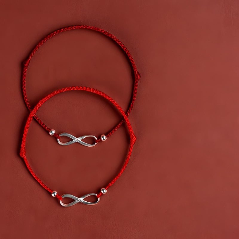 سوار يد من الفضة عيار 925 على شكل عقدة لا نهائية لجلب الحظ 925 Silver Endless Knot Luck Bracelet