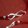 سوار يد من الفضة عيار 925 على شكل عقدة لا نهائية لجلب الحظ 925 Silver Endless Knot Luck Bracelet