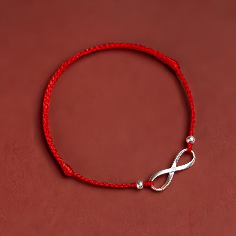 سوار يد من الفضة عيار 925 على شكل عقدة لا نهائية لجلب الحظ 925 Silver Endless Knot Luck Bracelet
