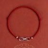 سوار يد من الفضة عيار 925 على شكل عقدة لا نهائية لجلب الحظ 925 Silver Endless Knot Luck Bracelet