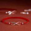 سوار يد من الفضة عيار 925 على شكل عقدة لا نهائية لجلب الحظ 925 Silver Endless Knot Luck Bracelet