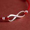 سوار يد من الفضة عيار 925 على شكل عقدة لا نهائية لجلب الحظ 925 Silver Endless Knot Luck Bracelet