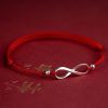 سوار يد من الفضة عيار 925 على شكل عقدة لا نهائية لجلب الحظ 925 Silver Endless Knot Luck Bracelet
