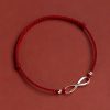 سوار يد من الفضة عيار 925 على شكل عقدة لا نهائية لجلب الحظ 925 Silver Endless Knot Luck Bracelet