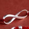 سوار يد من الفضة عيار 925 على شكل عقدة لا نهائية لجلب الحظ 925 Silver Endless Knot Luck Bracelet
