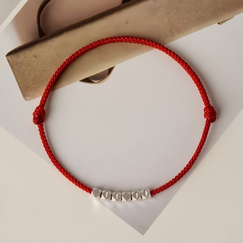Tobillera Ajustable de Hilo Rojo con Plata 925 Tobillera Ajustable de Hilo Rojo con Plata 925