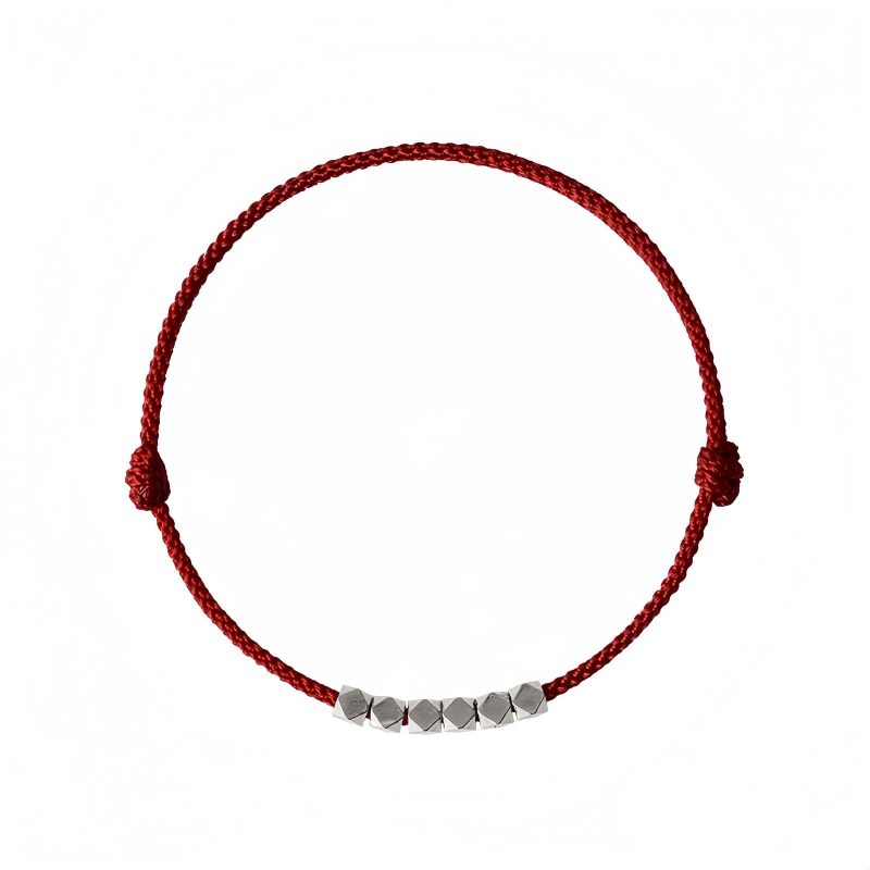 Tobillera Ajustable de Hilo Rojo con Plata 925 925 Silver Red String Adjustable Anklet