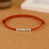 Tobillera Ajustable de Hilo Rojo con Plata 925 925 Silver Red String Adjustable Anklet