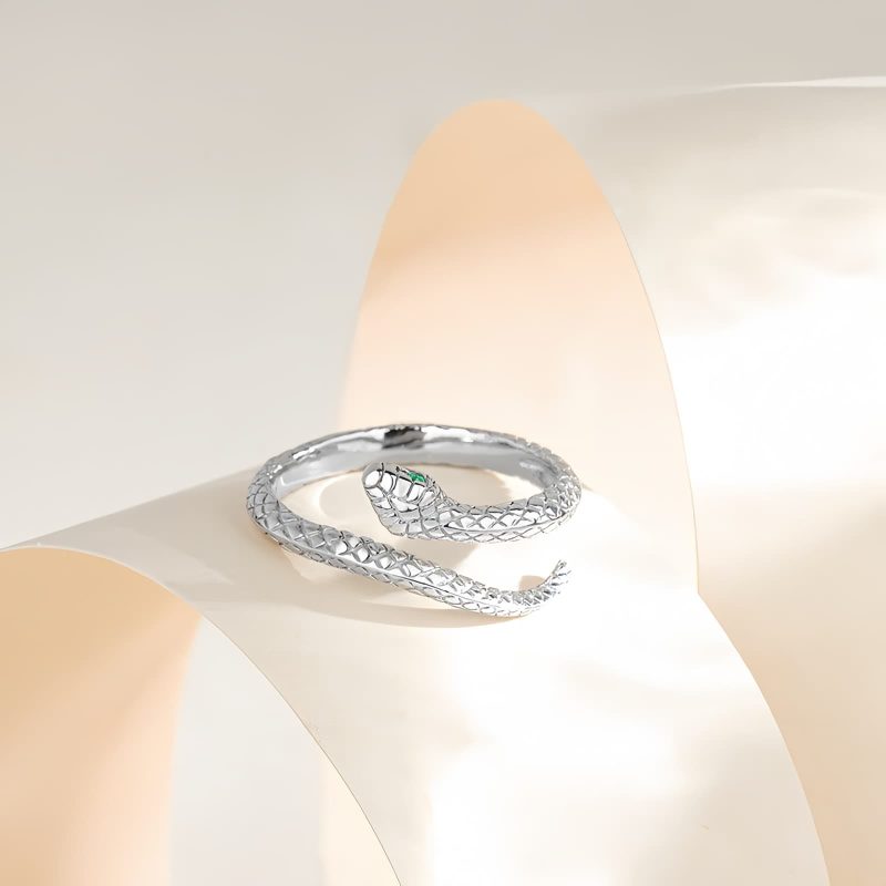 Anillo Ajustable de Serpiente del Zodíaco en Plata 925 925 Silver Zodiac Snake Adjustable Ring