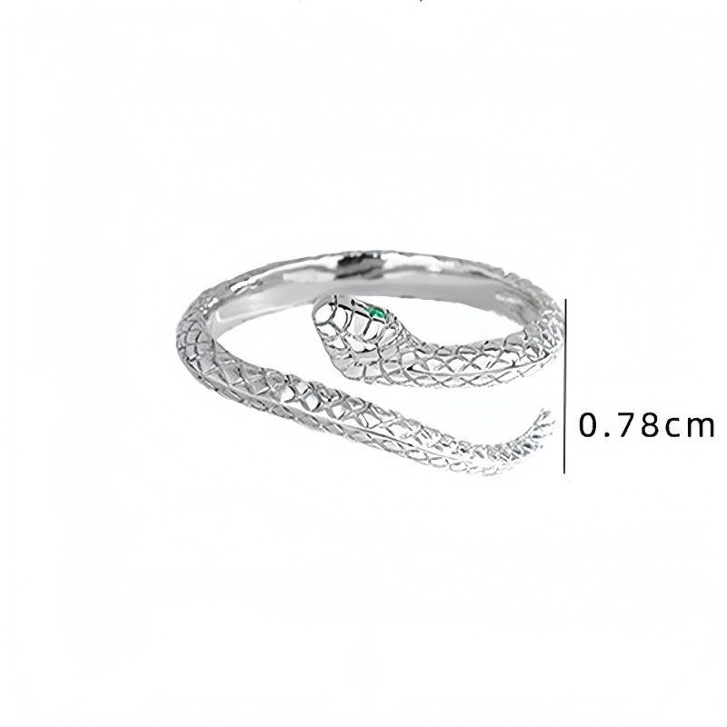 Anillo Ajustable de Serpiente del Zodíaco en Plata 925 925 Silver Zodiac Snake Adjustable Ring