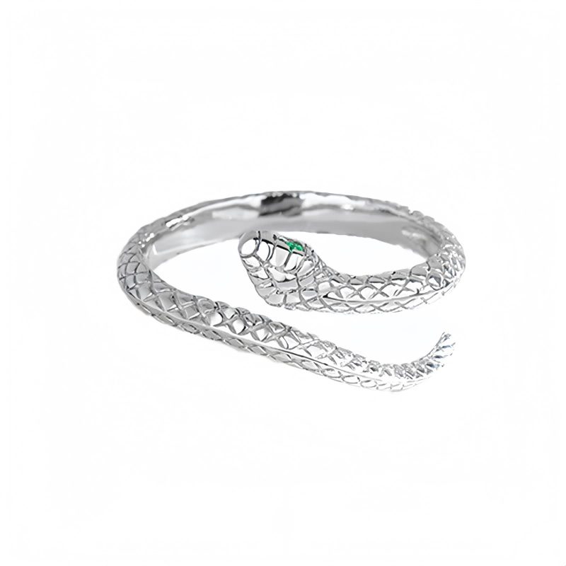 Anillo Ajustable de Serpiente del Zodíaco en Plata 925 925 Silver Zodiac Snake Adjustable Ring