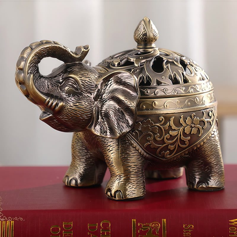 Quemador de Incienso de Elefante de Aleación Alloy Elephant Incense Burner Decoration
