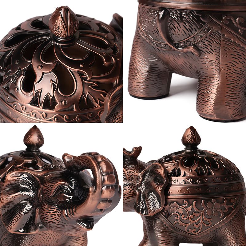 Quemador de Incienso de Elefante de Aleación Alloy Elephant Incense Burner Decoration