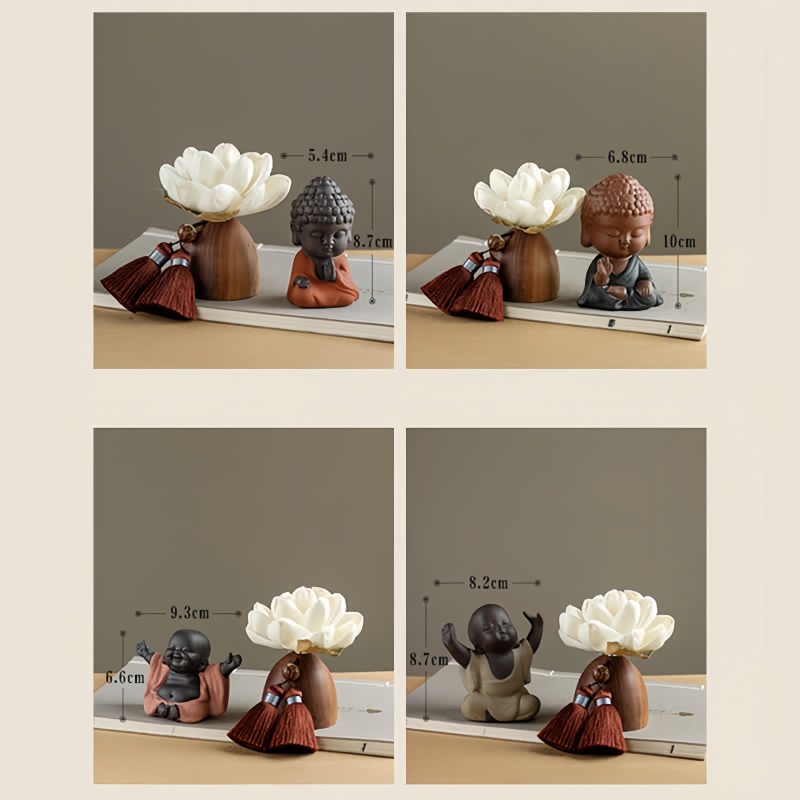 Decoración de Buda de Madera de Durazno Negro para la Calma Black Peach Wood Buddha Calm Cure Decoration