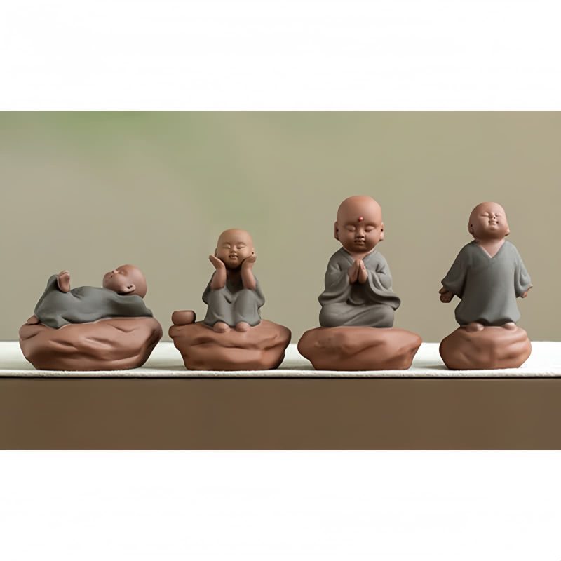 Decoración de Buda de Madera de Durazno Negro para la Calma Black Peach Wood Buddha Calm Cure Decoration