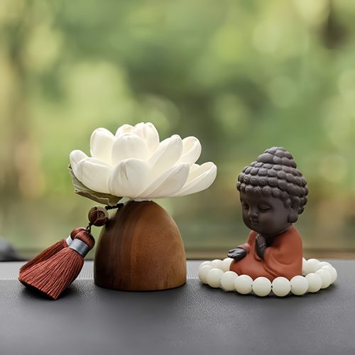 Decoración de Buda de Madera de Durazno Negro para la Calma Decoración de Buda de Madera de Durazno Negro para la Calma