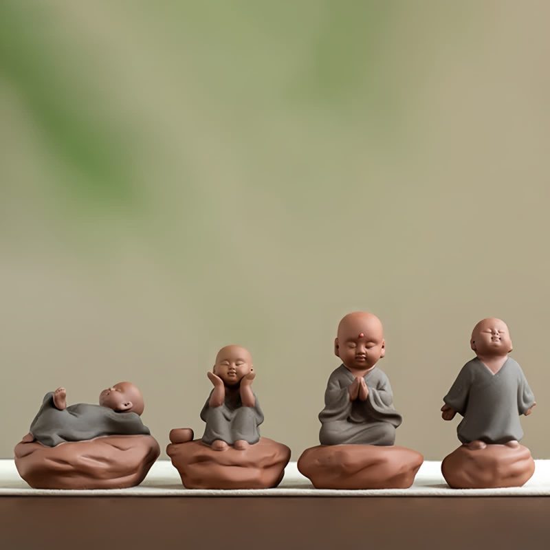 Decoración de Buda de Madera de Durazno Negro para la Calma Black Peach Wood Buddha Calm Cure Decoration