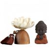 Decoración de Buda de Madera de Durazno Negro para la Calma Black Peach Wood Buddha Calm Cure Decoration