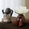 Decoración de Buda de Madera de Durazno Negro para la Calma Black Peach Wood Buddha Calm Cure Decoration