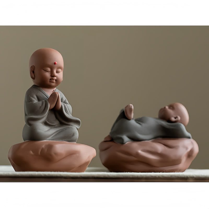 Decoración de Buda de Madera de Durazno Negro para la Calma Black Peach Wood Buddha Calm Cure Decoration